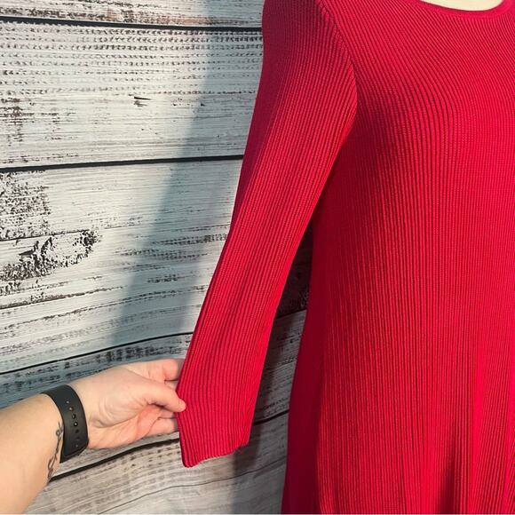 Chicos Black Label Size 0 Small High Low 100% Rayon Asymmetrical Hem Sweater - Picture 4 of 12